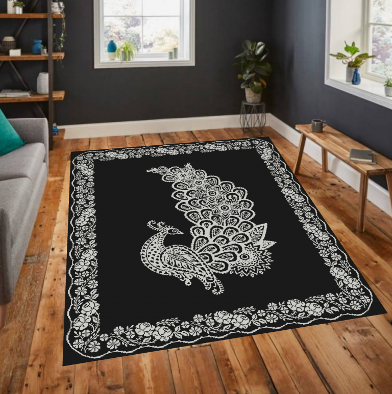 Flower Peacock – Crochet Pattern for Tapestry and Filet Crochet