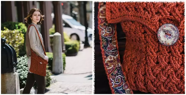 Aran crochet bag – Free crochet pattern