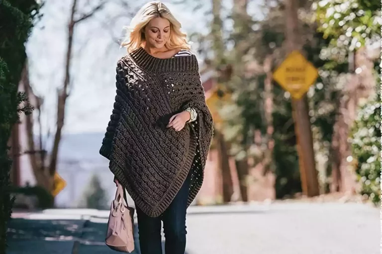 Celtic Cable Poncho – Free crochet pattern